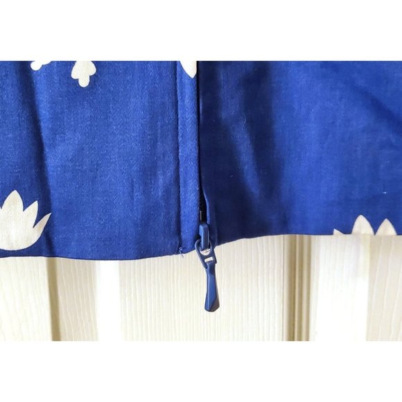 SUSAN GRAVER WOMENS LINED FLORAL BLUE WHITE ZIP BLAZER GLASS EMBROIDERY XL NWOT - Picture 4 of 8